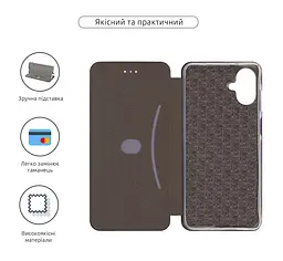 Чехол-книжка для Samsung Galaxy A07 4G (A075), G-Case, черный, кожаный чехол-книжка из экокожи (PU) и TPU, с магнитом, с подставкой и вместительным кардхолдером, противоударный, защита всего корпуса, ArmorStandart (ARM86534) - мініатюра 3