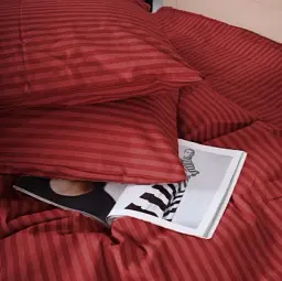 Простирадло MirSon Бязь Stripe Red на резинці 80х160 см червоне (2200010365344) - мініатюра 4