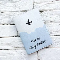 Обкладинка для паспорта Take me anywhere 2 (блакитний)