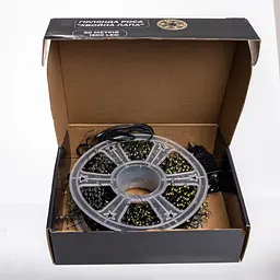 Новорічна гірлянда кімнатна роса Garlando D1500L50MGY 50 м 1500 LED Хвойна лапа зелений дріт Жовте сяйво  - мініатюра 6
