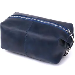Добротна шкіряна косметичка Shvigel 16401 синій