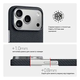Чохол до мобільного телефона Armorstandart BlackIcon Aramid Twill MagCase Apple iPhone 18 Pro Black (ARM92840) - мініатюра 6