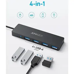 Концентратор Anker PowerExpand Direct 4-in-1 USB-C PD Media Hub Чорний (A8309G11) - мініатюра 2