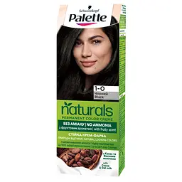 Стойкая крем-краска для волос Schwarzkopf Palette Naturals, без аммиака, 1-0 Черный, 110 мл