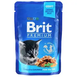 Вологий корм для кошенят Brit Premium Cat pouch з куркою 100 г