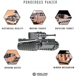Колекційна модель Metal Time Ponderous Panzer TIGER I MT020 - мініатюра 4