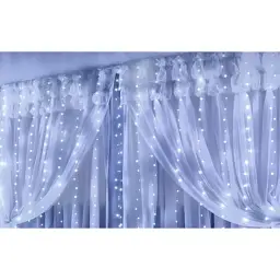 Гірлянда Chomik Штора" 150 LED холодний білий, 3x1,5 м, USB, з пультом, IP20, від мережі (5900779898493) - мініатюра 2