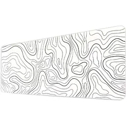Килимок для миші та клавіатури Topographic / 90×40 см / White