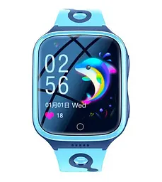 Дитячий смарт годинник Lemfo M14D з GPS, сім картою, HD камерою, прослушкою, акумулятором 1000 мАг та роботою до 7 днів Синій - мініатюра 2