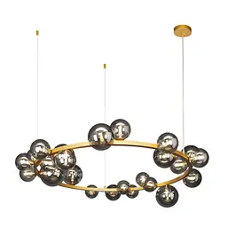 Люстра Levistella 918LP267-24 DDG+BK, 24 плафона G9, метал, скло, золотий, чорний, сучасний стиль, потолочна - мініатюра 2