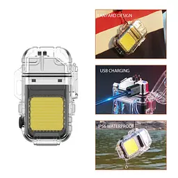 Запальничка плазмова 2в1 Type-C / Електронна USB-запальничка з LED-ліхтарем - мініатюра 3