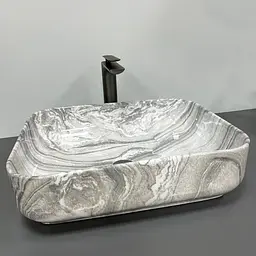Умивальник VBI Palermo gray onyx накладний VBI-012303, Мармур - мініатюра 2