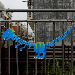 Гірлянда Динозавр Happy Birthday універсальний, синій - мініатюра 4
