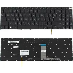 Клавіатура для ноутбука ASUS (K6604 series) rus, чорний, без фрейму, підсвічування клавіш (Червоний Esc)