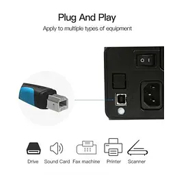 Кабель для принтера Vention USB 2.0 AM/BM 1.0m black (VAS-A16-B100) - мініатюра 7