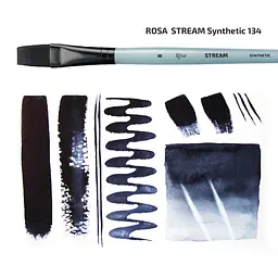 Пензель синтетика плоска STREAM 134 №3 коротка ручка Rosa - мініатюра 3