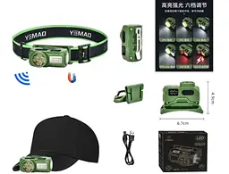 Налобний ліхтар YEMAO YM‑T614 яскравий легкий з USB‑C зарядкою - мініатюра 4
