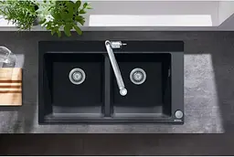Кухонна мийка Hansgrohe S510-F770 770x510 на дві чаші 370/370 Graphiteblack 43316170, Чорний - мініатюра 5