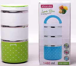 Ланч-бокс на 3 ємності Kamille Ø11х23.5 см kuh0009672 - мініатюра 6