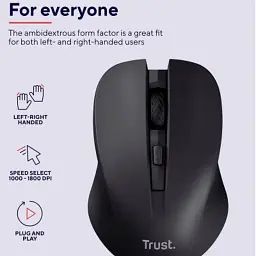 Мишка Trust Mydo Silent Wireless Black (25084) - мініатюра 6