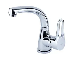 Змішувач AQUATICA HL Ø35 для раковини гусак вигнутий на гайці (9734000)