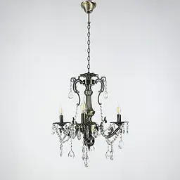 Підвісна кришталева люстра Crystal Life у бронзовому корпусі на 3 лампи Line.F 11549/3 - мініатюра 6