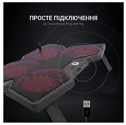 Охолоджувальна підставка для ноутбука до 17 дюймів GamePro GPCP-575 4xfans - мініатюра 8