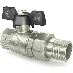Кран кульовий з американкою RAFTEC 3/4" ВЗ, DN20, DRBS2, CW617N, метелик, BLACK