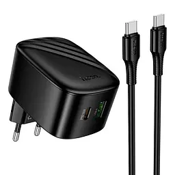 Адаптер мережевий C to C cable HOCO folding charger set CS101A | 1USB/1Type-C, 20W/3A, PD/QC|