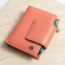 Гаманець з натуральної шкіри для жінок з цікавою монетницею ST Leather 19447 помаранчевий - мініатюра 1