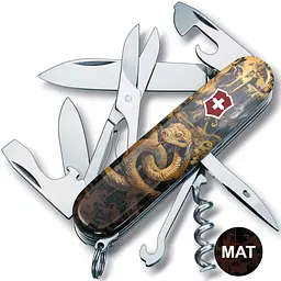 Ніж Victorinox Climber Zodiac 91мм 14функ Золота дерев'яна змія