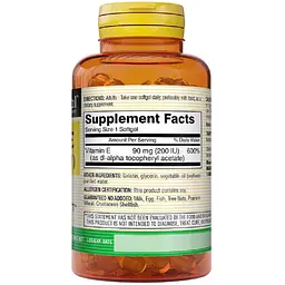 Вітамін Е Mason Natural Vitamin E 200 IU 90 мг 100 гелевих капсул - мініатюра 2