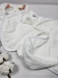 Дитячий рушничок-куточок 80х80 a.l.babybox Теді на хмаринці Білий - мініатюра 3