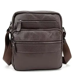 Чоловіча шкіряна сумка через плече Tiding Bag M56-9981C коричнева - мініатюра 3