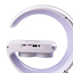 Портативна колонка Smart X BT/TF/Wireless Charger/USB/FM/AUX/Clock UR126 c RGB-підсвічуванням 15 Вт, біла - мініатюра 4