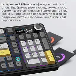 Клавіатура Ajazz AK980 V2 Gift Switch V2 Wireless/Bluetooth/USB UA Black/Grey/Yellow (AK980-V2-G-BGY) - мініатюра 11