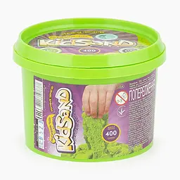 Кінетичний пісок "KidSand" KS-01-06 Danko Toys, банка 400г (4820186076387) Зелений
