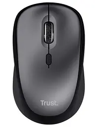 Миша бездротова Trust Yvi+ Silent, Grey/чорний, USB, оптична, 800/1600 dpi, 4 кнопки, гніздо для зберігання приймача USB, 1xAA