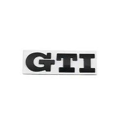 Емблема напис GTI для Volkswagen чорна 79х23 мм метал (на скотчі)