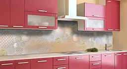 Кухонний фартух Happy Pocket Перлинний печворк для декору ПВХ 60х300 см Текстури Бежевий Z184990 - мініатюра 3
