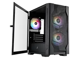 Корпус 1stPlayer D4-M-BK-2F1P-1F1 Black - мініатюра 2