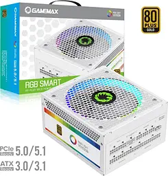 Блок живлення GameMax RGB 850 PRO 850W 80+ Gold White (RGB 850 PRO WH) - мініатюра 10