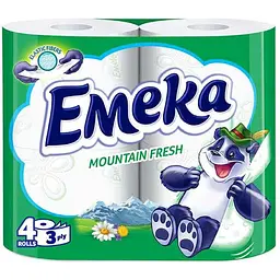 Туалетний папір EMEKA 3 шар mountain fresh 4шт