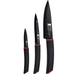 Набір ножів із покриттям "під мармур" Bergner Keops marble 3 шт (BG-1151-BK)