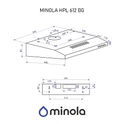 Витяжка плоска Minola HPL 612 BG - мініатюра 12