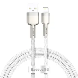 Кабель Baseus Cafule Metal Lightning 2.4A (2m) white (CALJK-B02)