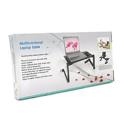 Стіл-трансформер під ноутбук Laptop Table YL-803, 2 вентилятори, Pink, 480*260 mm - мініатюра 4