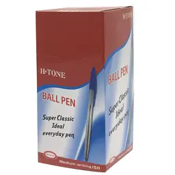 Ручка кулькова H-Tone 0,7 мм, синя, уп. 50 шт (PEN-HT-JJ20103-BL) - мініатюра 2