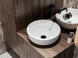 Умивальник Miraggio MARK 375 (0002677) Miramarble, Глянцевий, Накладний, Білий - мініатюра 6