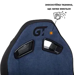 Геймерське крісло GT Racer чорне з темно-синім (X-8009 Fabric Dark Blue/Black) - мініатюра 6